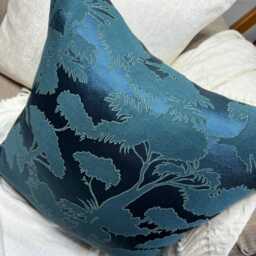 Scatter Cushion Cover, Sofa Pillow Teal Throw Cover By John Lewis Fabric -Dark Peacock Fougere - Double Sided - thumbnail 2