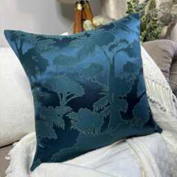 Scatter Cushion Cover, Sofa Pillow Teal Throw Cover By John Lewis Fabric -Dark Peacock Fougere - Double Sided