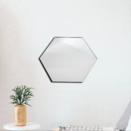 Hexagon Acrylic Wall Mirror Engraved, Shatterproof, Many Sizes - thumbnail 2