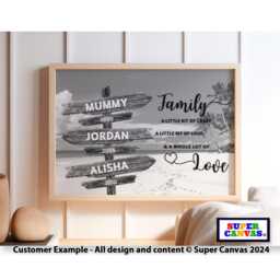 Family Sign Post Personalised Names Portrait Street Beach Picture Wall Art Poster Print Birthday Wedding Mothers Day Gift - thumbnail 3