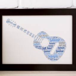 Personalised Guitar Word Art Print Musician Gift, Acoustic Instrument - thumbnail 3
