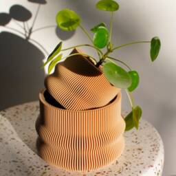 Set Of 2 Homer Plant Pots Ribbed Bioplastic Indoor Planters - thumbnail 3