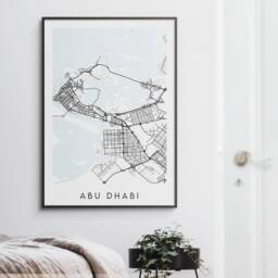 Abu Dhabi Map Print - Minimal Poster Art United Arab Emirates - thumbnail 2
