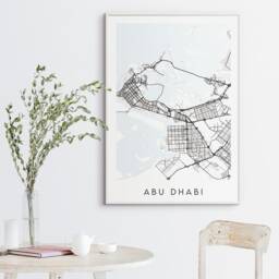 Abu Dhabi Map Print - Minimal Poster Art United Arab Emirates - thumbnail 3