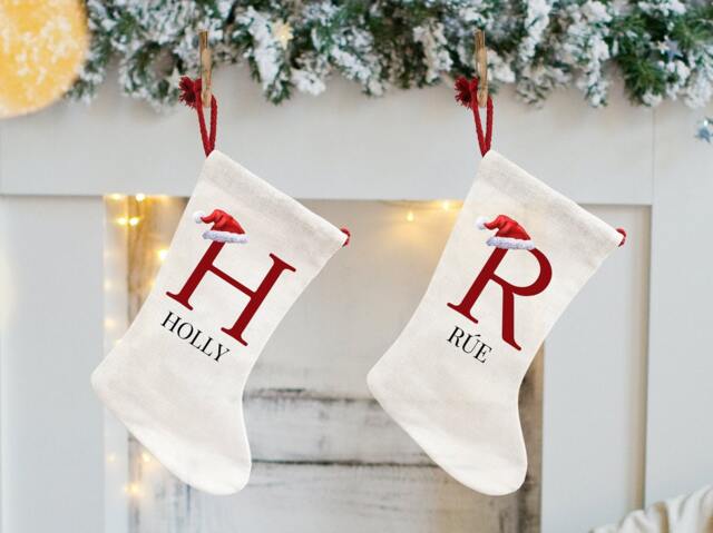 Personalised Christmas Stocking, Santa Sack, Reindeer & Stocking, Eve Box, First Gift, Decoration - image 1