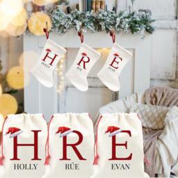 Personalised Christmas Stocking, Santa Sack, Reindeer & Stocking, Eve Box, First Gift, Decoration - thumbnail 3