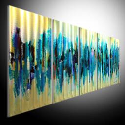 Abstract Metal Wall Art Sculpture Modern Indoor/Outdoor Painting - thumbnail 1