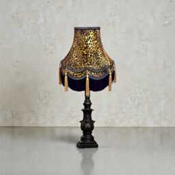 Vintage Leopard Animal Print Scalloped Lampshades With Gold Tassels, Handmade UK - thumbnail 4