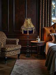Vintage Leopard Animal Print Scalloped Lampshades With Gold Tassels, Handmade UK