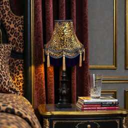 Vintage Leopard Animal Print Scalloped Lampshades With Gold Tassels, Handmade UK - thumbnail 2