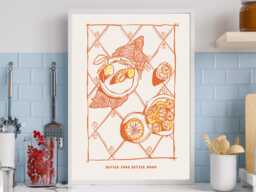 Better Food Mood - Wall Print Quote Cafe Kitchen Happy Gift Idea Bespoke Poster A5 A4 A3 Framed Or Unframed - thumbnail 1