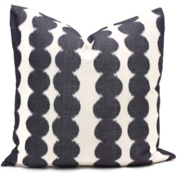 Schumacher Navy Blue Full Circle Ikat Pillow Cover Geometric Throw - thumbnail 2