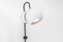 Hanson Wall Sconce White Plug-In On/Off Switch Bedside Lamp - thumbnail 1