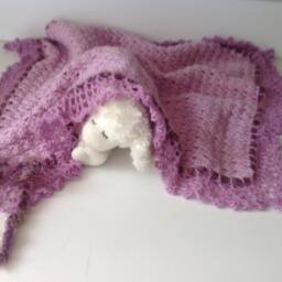 Crochet Baby Blanket, Lavender Ii, Small By Mwc - thumbnail 4