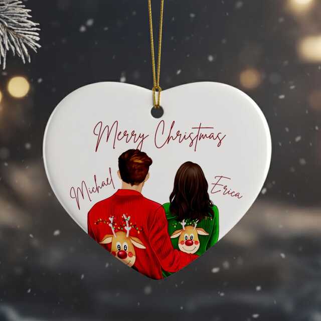 Our First 1st Christmas Couple Ornament, Together Ornaments, Personalised Photo Tree Bauble, 2025 Gifts - image 1