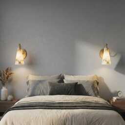 Elegant Mid Century Modern Flush Mount Wall Lamp Light Fixture Alabaster Marble Sconce Mcm Minimalist Lighting - thumbnail 3