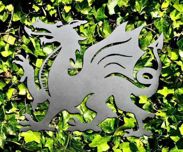 Untreated/Rustic Welsh Dragon Metal Wall Art Gift Y Ddraig Goch Cymru Flag Decor Wales Patriotic Memorial Celtic Christmas - image 1