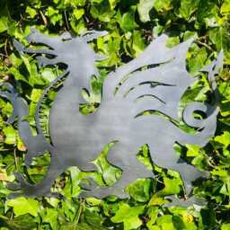 Untreated/Rustic Welsh Dragon Metal Wall Art Gift Y Ddraig Goch Cymru Flag Decor Wales Patriotic Memorial Celtic Christmas - thumbnail 2