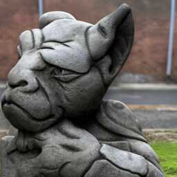 Guardian Gargoyle Ornament Stone Gothic Sculpture Concrete Statue Outdoor Mythical Garden Decor Handmade Creature Figurine For Yard - thumbnail 3