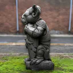 Guardian Gargoyle Ornament Stone Gothic Sculpture Concrete Statue Outdoor Mythical Garden Decor Handmade Creature Figurine For Yard - thumbnail 2