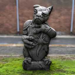 Guardian Gargoyle Ornament Stone Gothic Sculpture Concrete Statue Outdoor Mythical Garden Decor Handmade Creature Figurine For Yard - thumbnail 4