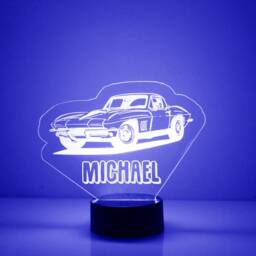 Light Up Sports Car, Custom Engraved Night Light, Personalized Free, 16 Color Options With Remote Control, Car