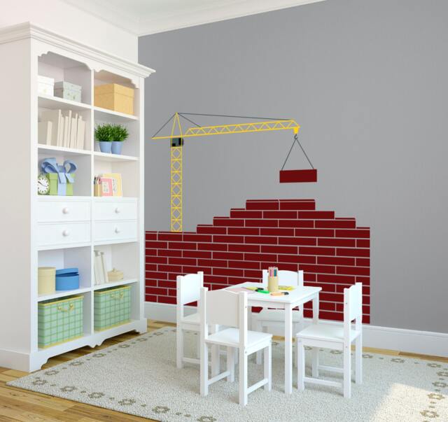 Construction Crane Wall Decal - Kids Room Vinyl Art - image 1