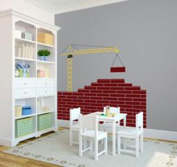 Construction Crane Wall Decal - Kids Room Vinyl Art - thumbnail 1
