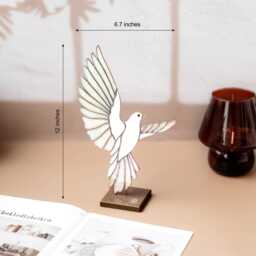 stained Glass Dove Table Decor Peace Bird Sculpture Spiritual Tabletop Ornament Bird Figurine Shelf Accent Mother's Day Gift Idea - thumbnail 3
