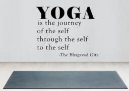 Yoga Wall Decal, Quote Art, Vinyl Is The Journey Of Self, Mural - thumbnail 1