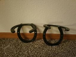 Horseshoe Boot Holder, Western, Rustic, Cowboy, Cowgirl, Rustic Decor - thumbnail 1