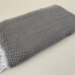 Turkish Blanket 79x87, Wholesale Blanket, Housewarming Gift, Couch Throw, Organic Gray Bedspread, Decorative Throw - thumbnail 3