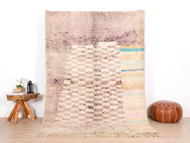 Purple Boujaad Rug, Authentic Moroccan Rug 6x8 Ft - image 1