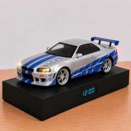 Nissan Gt-R - R34 Alarm Clock - Realistic Engine Sound, Working Headlights, Handmade, Car Enthusiast Gift