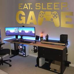 Eat Sleep Game Minimalist Wall Decal, Gamer Room Decor, Vinyl Sticker - thumbnail 3
