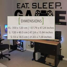 Eat Sleep Game Minimalist Wall Decal, Gamer Room Decor, Vinyl Sticker - thumbnail 2