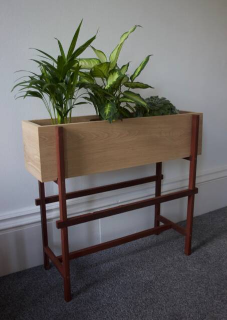 Bespoke European Oak Indoor Planter Box With Handmade Sapele Frame - image 1