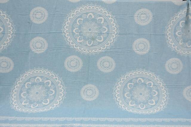 "King Size Blanket, Turquoise Throw, Aztec Bedspread, Turkish Blanket, 79""x91" - image 1