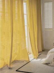 40 Colors , Gold A Pair Of 100% Linen Curtains , Living Room Curtains, Bedroom Custom Made Wide Panels