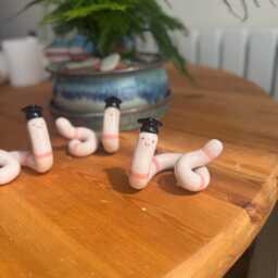 Ceramic Graduation Worm, Randomly Selected Worm, Cute Trinket Gift - thumbnail 3