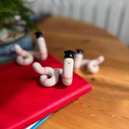 Ceramic Graduation Worm, Randomly Selected Worm, Cute Trinket Gift - thumbnail 4