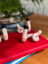 Ceramic Graduation Worm, Randomly Selected Worm, Cute Trinket Gift