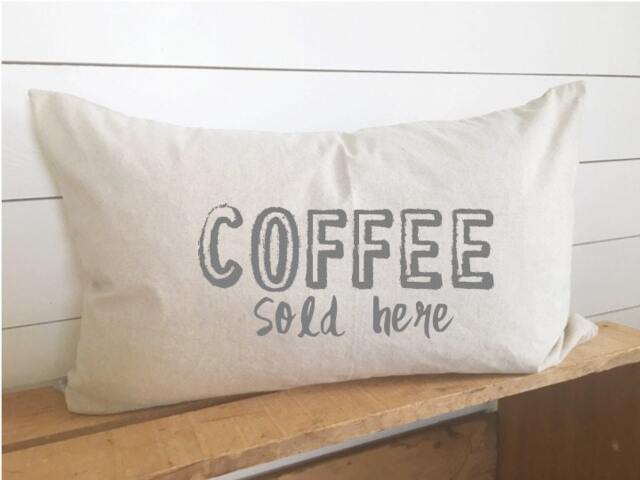 Coffee Sold Here Kidney Pillow, Custom Decorative Gift, Coffee Decor, Pillow 16x26 - image 1