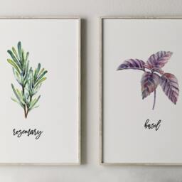 Printable Herb Prints, Kitchen Decor, Botanical Print Set, Unique Home Wall Dining Room Garden Decor - thumbnail 2