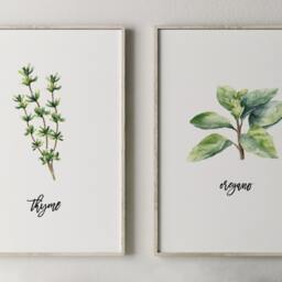 Printable Herb Prints, Kitchen Decor, Botanical Print Set, Unique Home Wall Dining Room Garden Decor - thumbnail 3