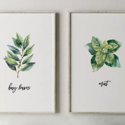 Printable Herb Prints, Kitchen Decor, Botanical Print Set, Unique Home Wall Dining Room Garden Decor - thumbnail 4