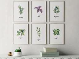 Printable Herb Prints, Kitchen Decor, Botanical Print Set, Unique Home Wall Dining Room Garden Decor - thumbnail 1