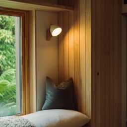 White Element Wall Light in Ceramic & Oak - thumbnail 2