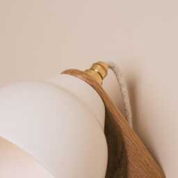 White Element Wall Light in Ceramic & Oak - thumbnail 3