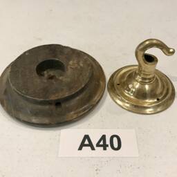 Brass Ceiling Hook Lamp Chandelier Light Wall Patras Wooden Mount Hanging Chain Antique Old - thumbnail 2